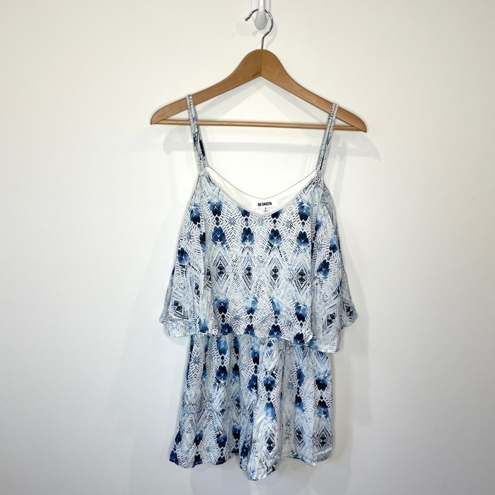 BB Dakota Blue V-Neck Sleeveless Strappy Romper